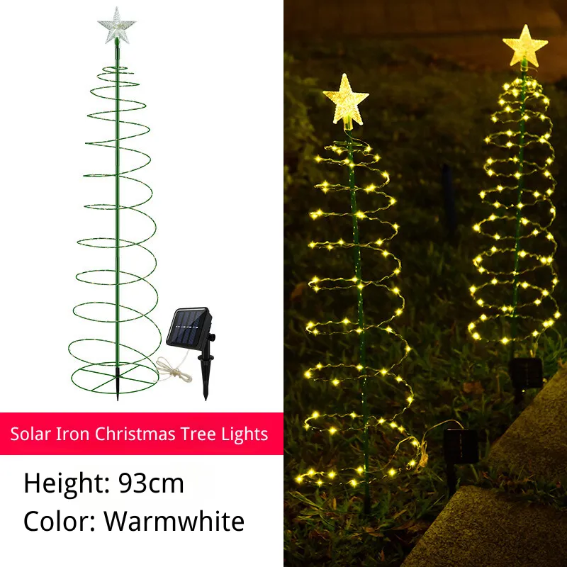 Solar Christmas Tree Lights – Iron Art Copper Wire Outdoor Star Lights for Garden, Lawn & Patio Decor