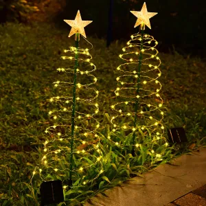 Solar Christmas Tree Lights – Iron Art Copper Wire Outdoor Star Lights for Garden, Lawn & Patio Decor