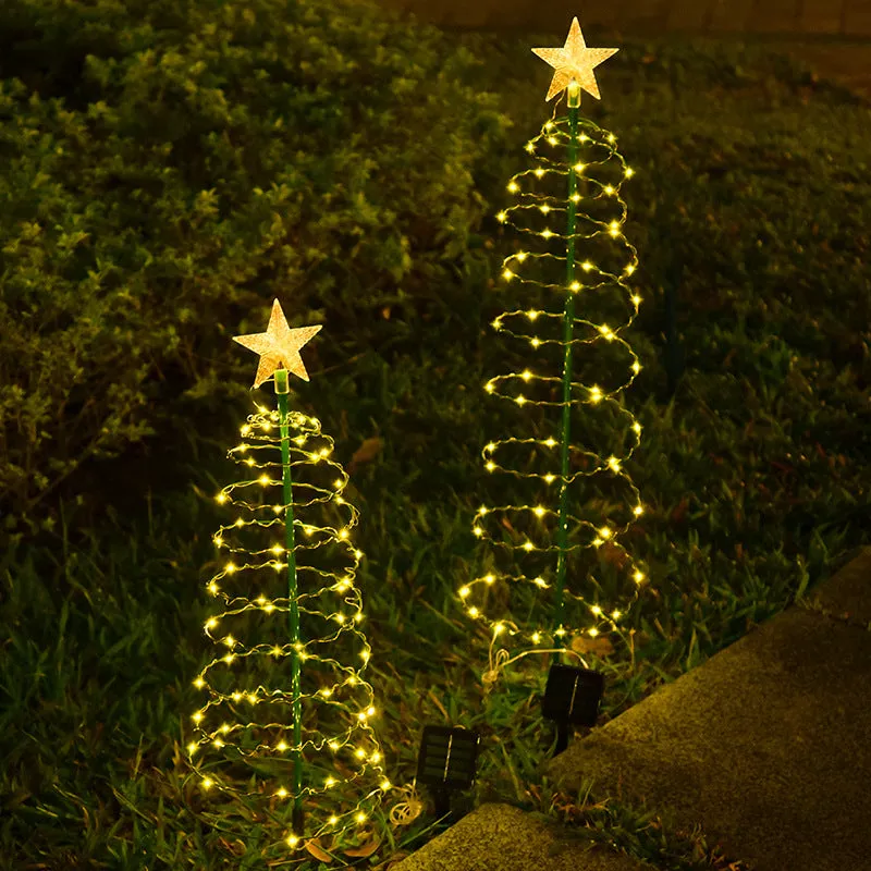 Solar Christmas Tree Lights – Iron Art Copper Wire Outdoor Star Lights for Garden, Lawn & Patio Decor