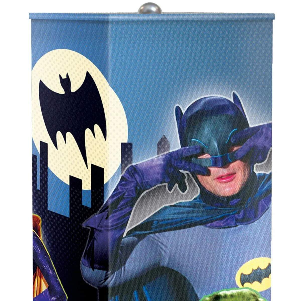 The Bradford Exchange Batman Floor Lamp Features Colorful Graphics of Robin Batgirl Catwoman Joker Penguin Riddler Mr Freeze and Egghead on 4 Sided Fabric Shade with Hands Free Floor Switch  5'-Feet