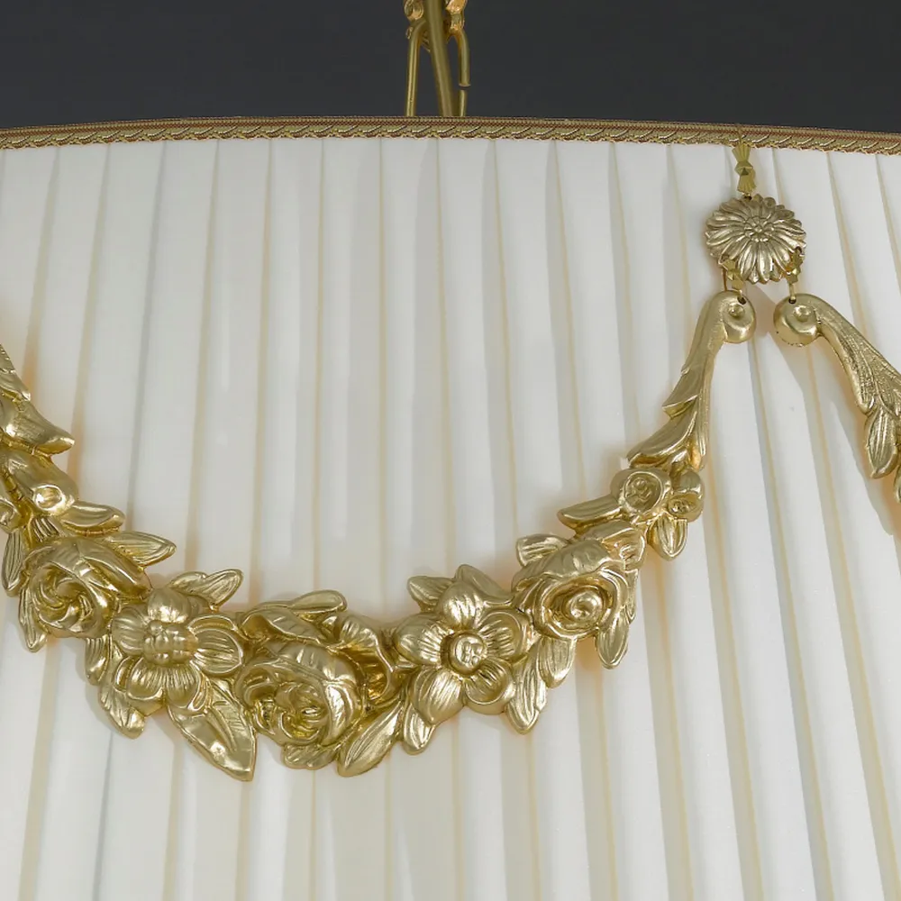 Traditional Shaded 8 Lamp Ceiling Pendant