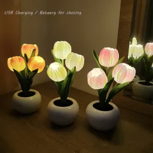 Tulip Shaped Floral Table Lamp