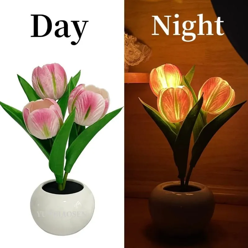 Tulip Shaped Floral Table Lamp