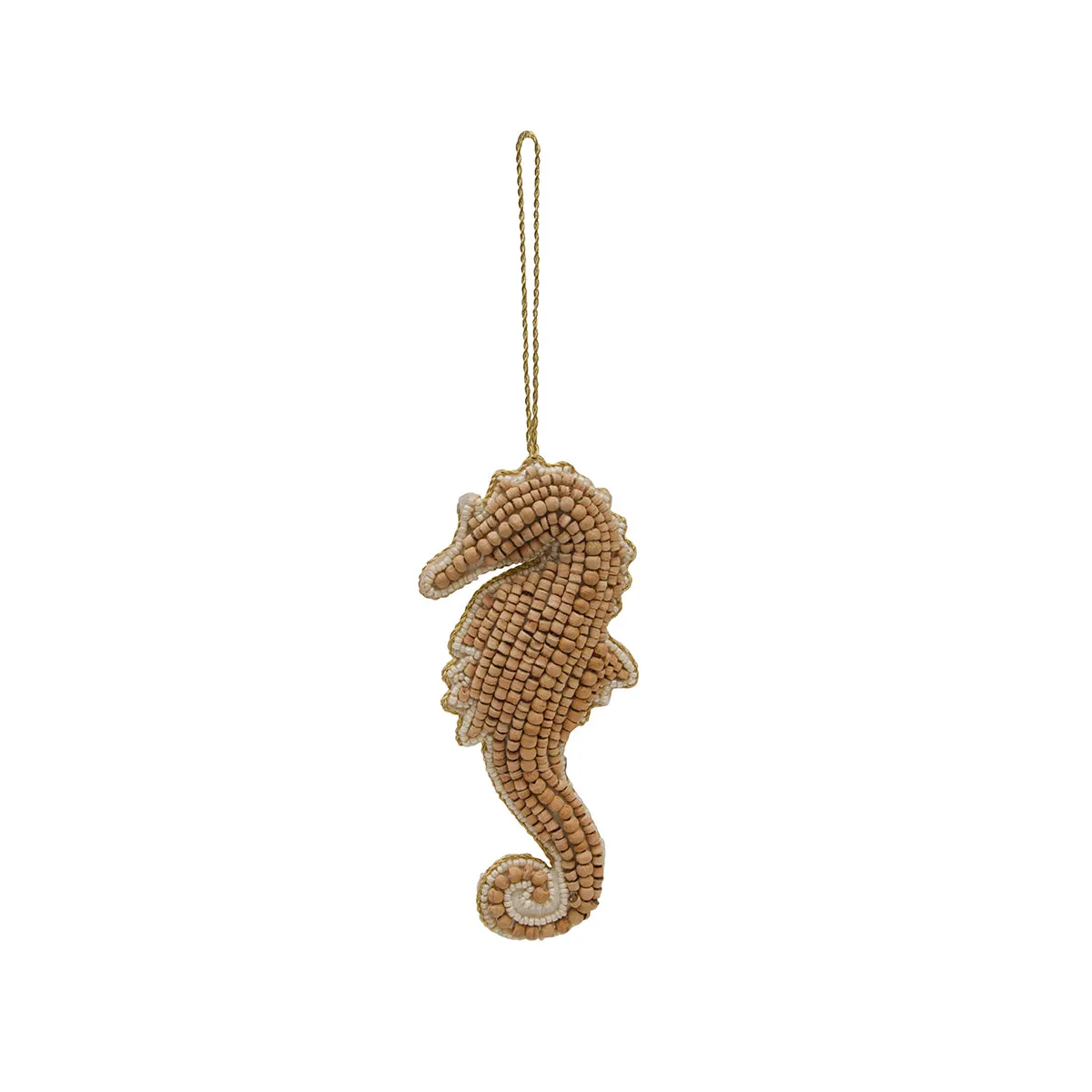 Wood Bead Sea Horse Ornament