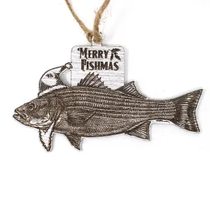 Wood Christmas Ornaments - Striper Fishmas Ornaments