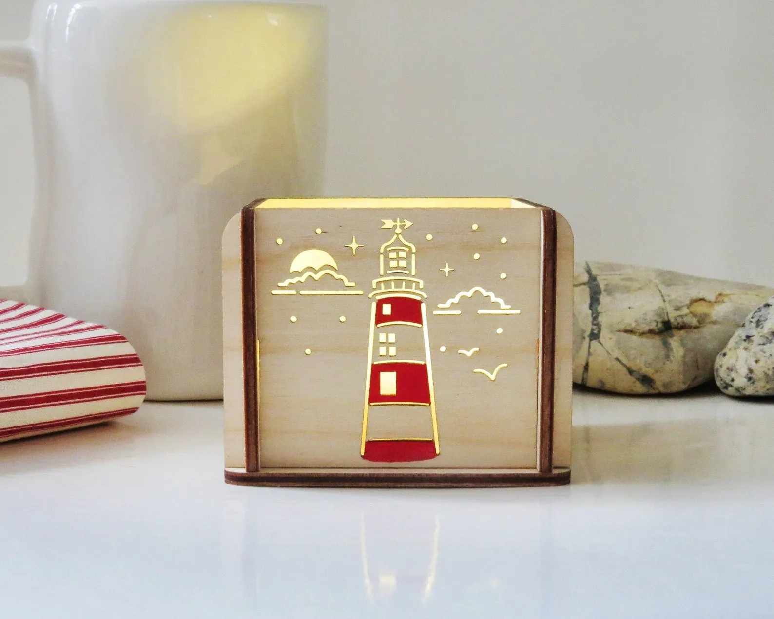 Wooden Light Kit - Starry Night Lighthouse